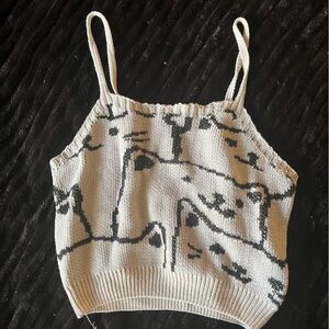 Black and White Knit Tank Top